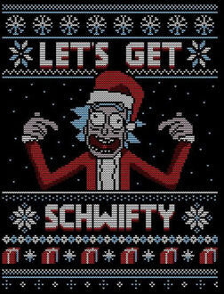 Rick and Morty Kerstmis Lets Get Schwifty Dames T-Shirt - Zwart - XXL