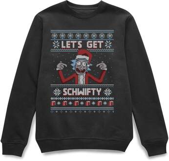 Rick and Morty Kerstmis Lets Get Schwifty Trui - Zwart - M