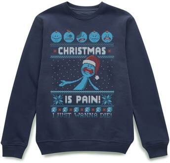 Rick and Morty Kerstmis Mr Meeseeks Pain Trui - Navy - S Blauw