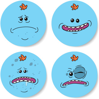 Rick and Morty Mr Meeseeks Face Onderzetters