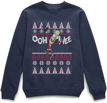 Rick and Morty Ooh Wee Christmas Jumper - Navy - L Blauw