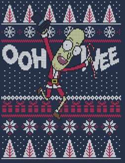 Rick and Morty Ooh Wee Women's Christmas Jumper - Navy - XL Blauw