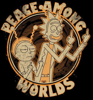 Rick and Morty Peace Among Worlds Dames T-shirt - Zwart - 3XL