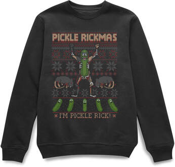 Rick and Morty Pickle Rick Christmas Jumper - Black - M Zwart