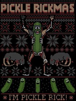 Rick and Morty Pickle Rick Men's Christmas T-Shirt - Black - XL Zwart