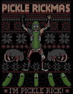 Rick and Morty Pickle Rick Women's Christmas T-Shirt - Black - XXL Zwart