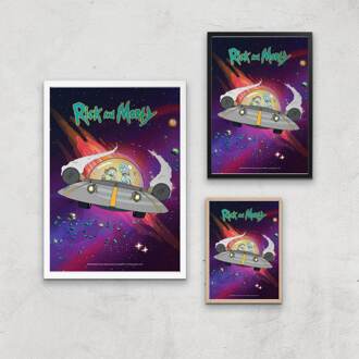 Rick and Morty Rocket Adventure Giclee Art Print - A3 - Wooden Frame Meerdere kleuren
