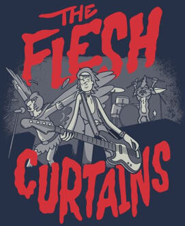 Rick and Morty The Flesh Curtains Dames T-shirt - Navy - M Blauw