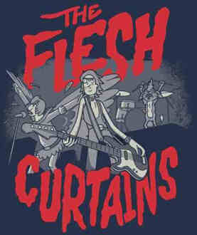 Rick and Morty The Flesh Curtains T-shirt - Navy - L Blauw