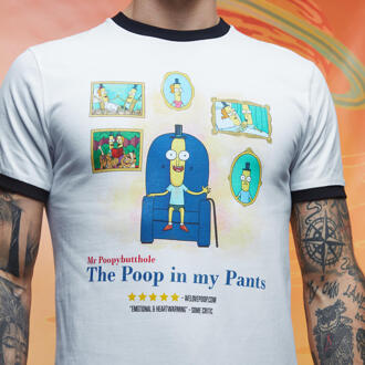 Rick and Morty The Poop In My Pants ringer t-shirt - Wit/Zwart - XXL
