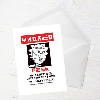 Rick and Morty Wanted Rick Poster Greetings Card - Large Card