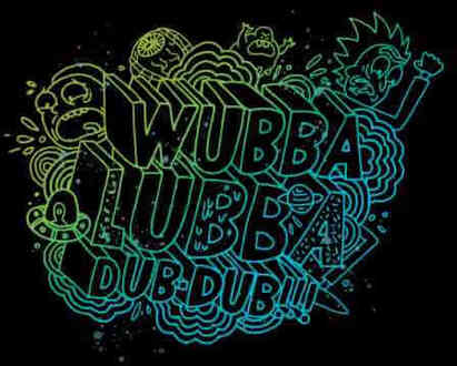 Rick and Morty Wubba Lubba Dub Dub T-shirt - Zwart - L