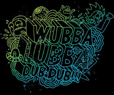 Rick and Morty Wubba Lubba Dub Dub T-shirt - Zwart - XXL