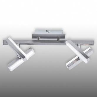 Rico - plafondlamp met draaibare lampen staalgrijs, wit gesatineerd