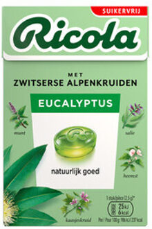 Ricola Ricola - Eucalyptus Suikervrij 50 Gram 20 Stuks