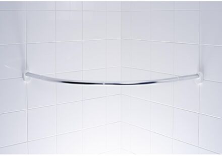 Ridder Kwartronde Dochegordijnstang Ø25mm 90x90cm Glanzend Chroom Aluminium