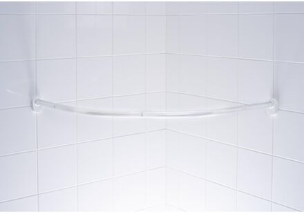 Ridder Kwartronde Douchegordijnstang Ø25mm 90x90cm Wit Aluminium