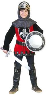 Ridderpak kind Anselm 4-delig Rood - Zalm, Zwart