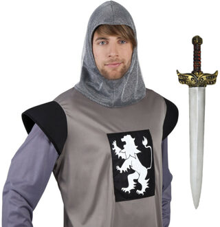 Ridders Carnaval verkleed accessoires voor volwassenen - Ridderkap - Zwaard 74 cm - Kunststof