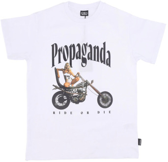 Ride or Die Tee - Streetwear Collectie Propaganda , White , Heren - Xl,L