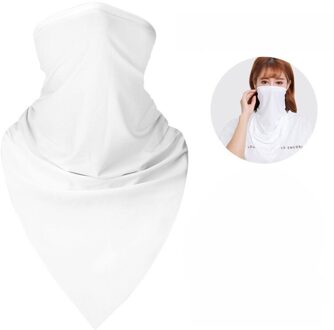 Riding Half Gezichtsmasker Warm En Winddicht Half Gezicht Mond Oorwarmer Sjaal Motorfiets Hals Cover Zon Uv-bescherming Stof wit