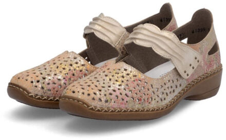 Rieker 41399 92-beige multi-muschel - maat 39 Bruin