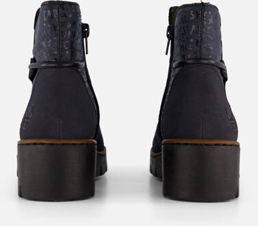 Rieker Blauwe Leren Dames Enkellaars Rieker , Blue , Dames - 37 Eu,38 Eu,36 Eu,42 Eu,39 EU