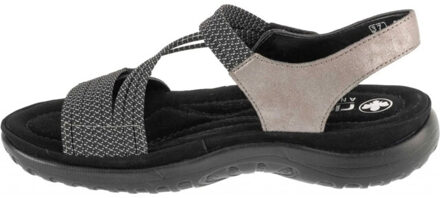 Rieker Dames streep synthetisch leren sandalen Grijs - 39,5
