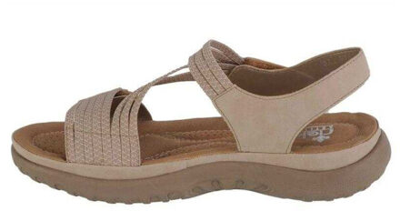 Rieker Dames synthetisch leren sandalen Beige - 38