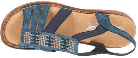 Rieker Dames t-shape sandalen - maat 38 Blauw
