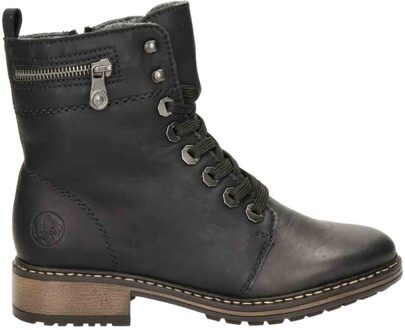 Rieker dames veterboot - Zwart - Maat 38