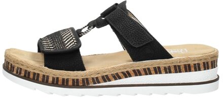 Rieker Dames -  zwart - slippers & muiltjes - maat 36
