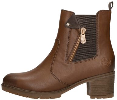 Rieker Enkellaarsjes Hak Cognac - 40