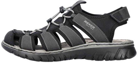 Rieker Heren ecological leren gesloten teen sandalen - maat 44,5 Zwart