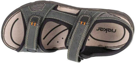 Rieker Heren sandalen van synthetisch leer met logo - maat 42 Grijs