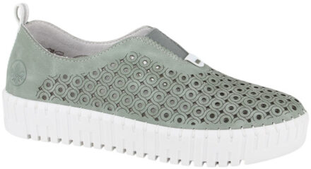 Rieker M8350-52 dames instappers sportief Groen - 41