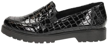 Rieker Mocassin Zwart croco lak - 39