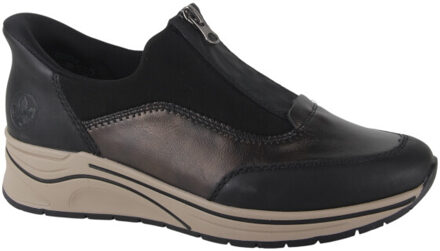 Rieker N9553-25 dames instappers sportief - maat 39 Zwart