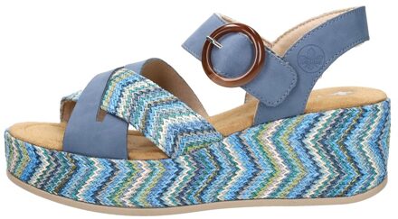 Rieker Sandalen Hak Blauw - 43