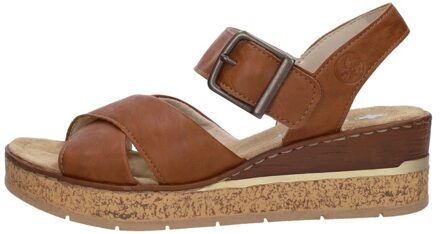 Rieker Sandalen Hak Cognac - 37