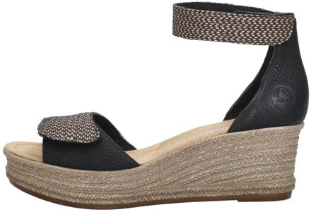 Rieker Sandalen Hak Zwart - 36