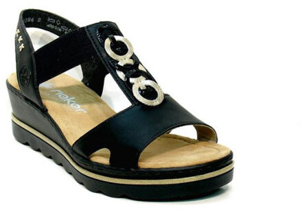 Rieker Sandalen Hak Zwart - 39