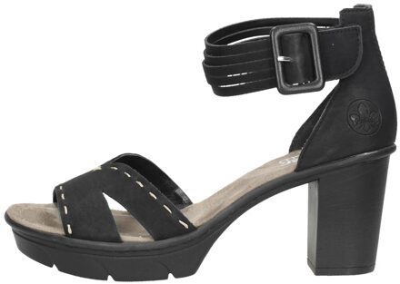 Rieker Sandalen Hak Zwart - 40
