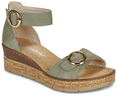 Rieker Sandalen met sleehak Rieker 63780-52" Groen - 37,38,39,40