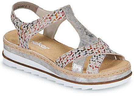 Rieker Sandalen met sleehak Rieker V7919-91" Zilver - 36,37,38,39,40,41,42