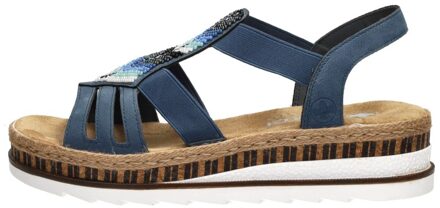 Rieker Sandalen Plat Blauw - 38