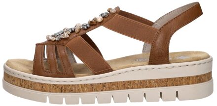 Rieker Sandalen Plat Cognac - 41