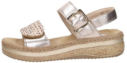 Rieker Sandalen Plat Goudkleur - 43