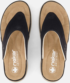 Rieker Slippers zwart Textiel - 36,38,39,40,41
