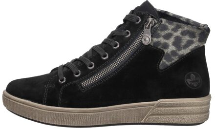 Rieker Veterschoenen Hoog Zwart - 39